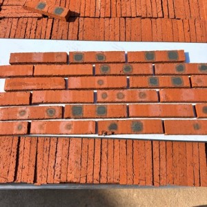 新红砖切片产品。225*49*23mm。尺寸，贴外墙仿古砖，文化砖真砖